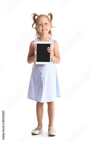 Adorable little girl with t...