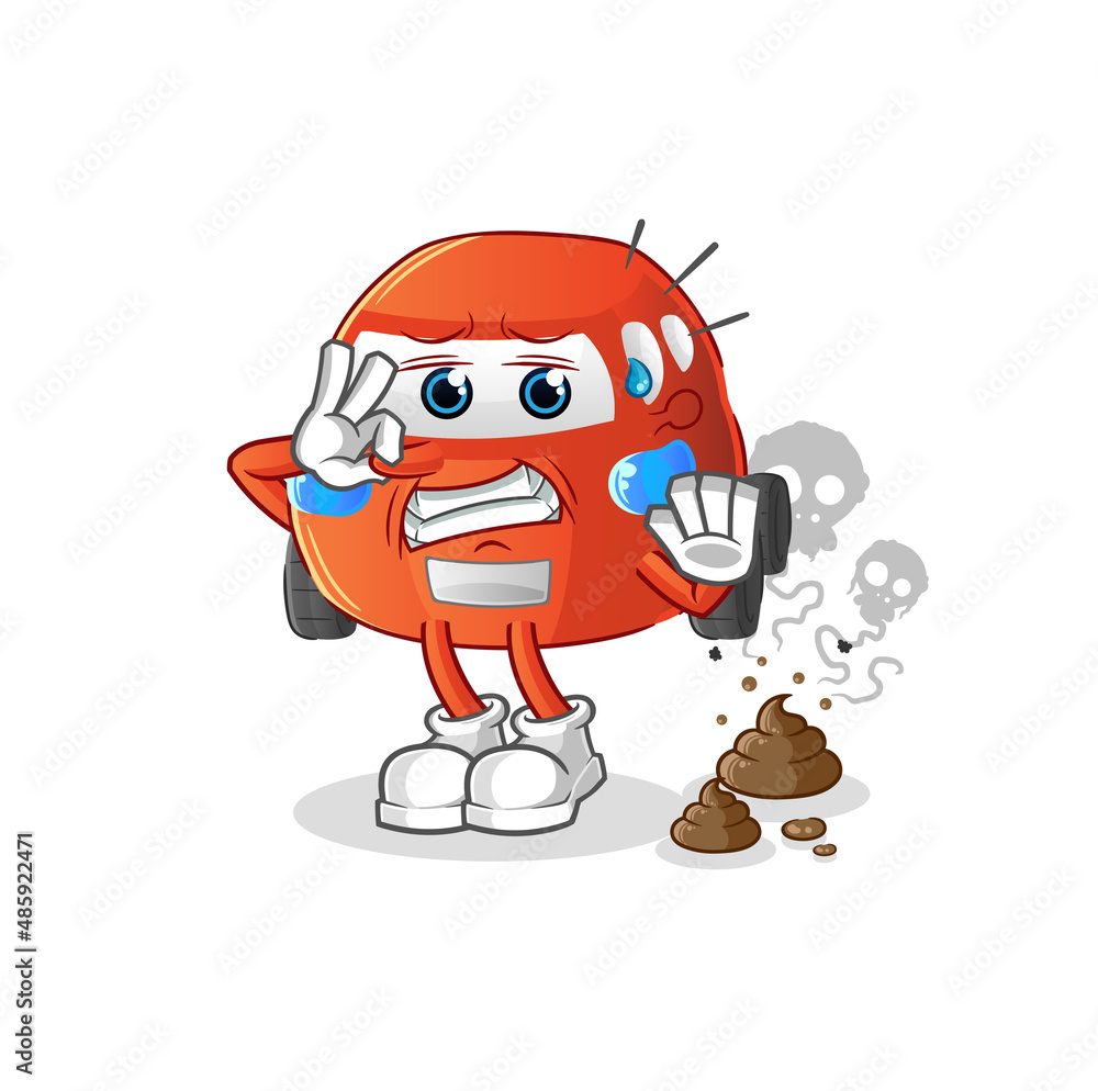 car with stinky waste illustration. character vector