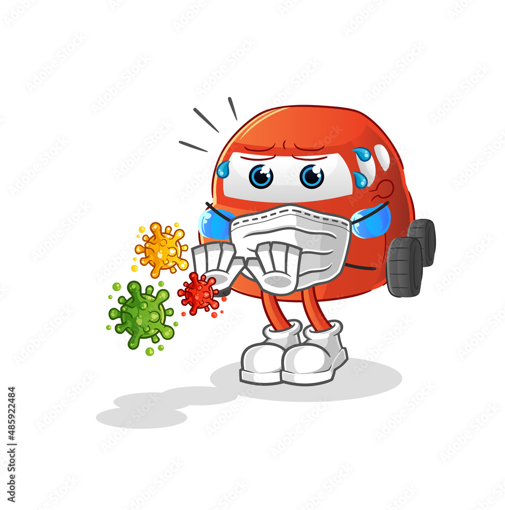 Obraz premium car refuse viruses cartoon. cartoon mascot vector