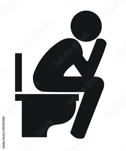 A person sitting on the toilet vector icon isolated