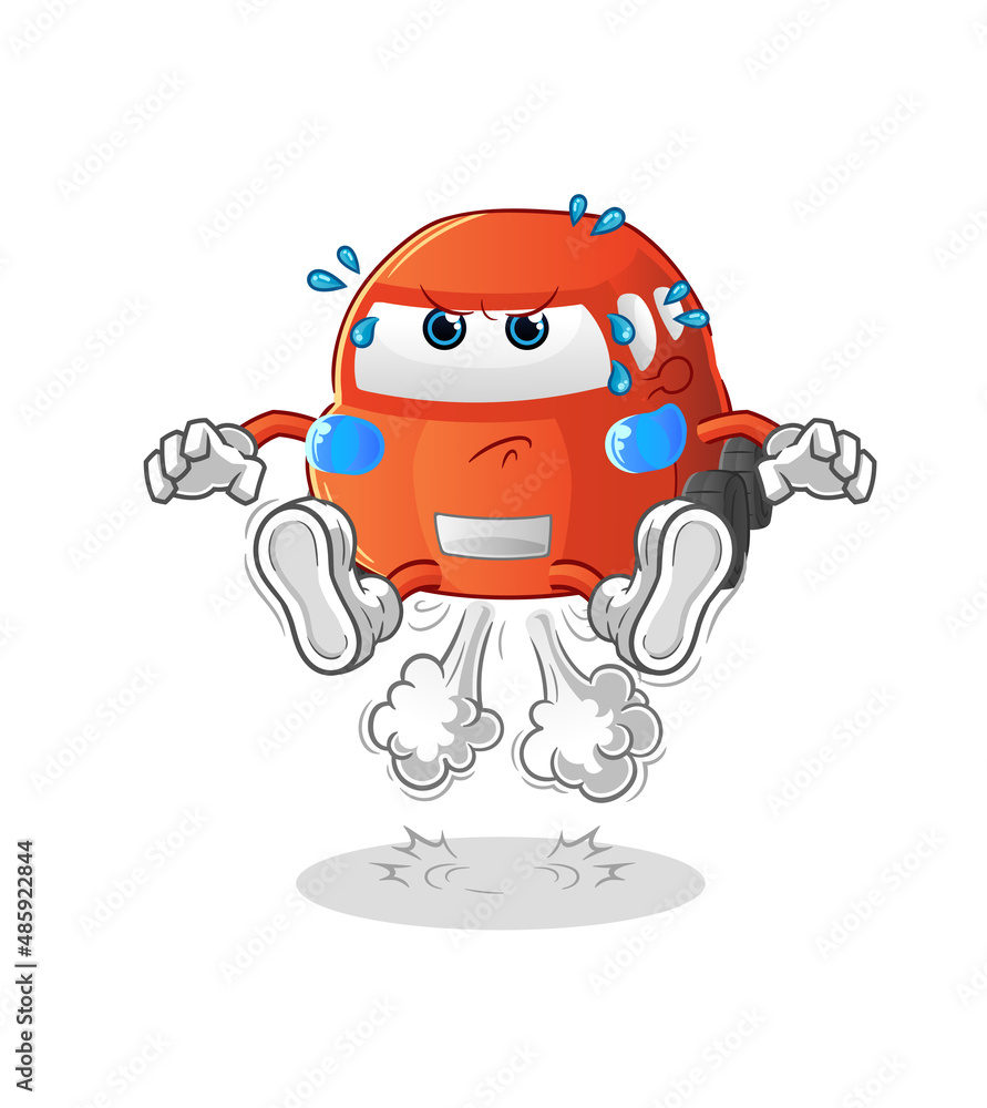 car fart jumping illustration. character vector car fart jumping illustration. character vector
