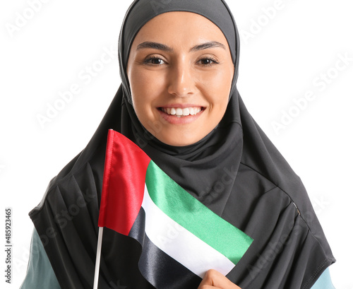 Young Muslim woman with UAE...