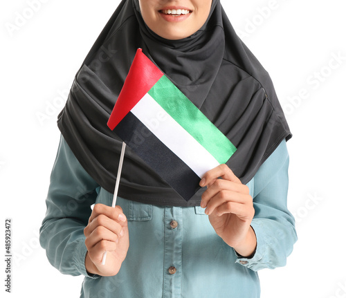 Young Muslim woman with UAE...