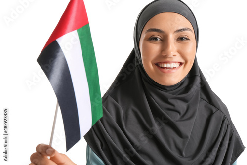 Young Muslim woman with UAE...