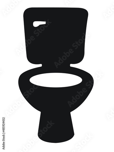 Front view black Toilet icon vector isolated