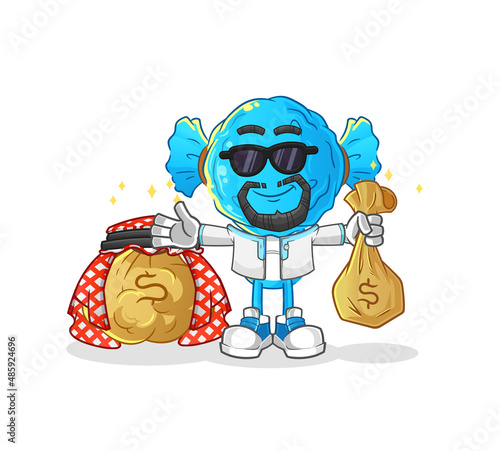 candy head cartoon rich arabian mascot. cartoon vector