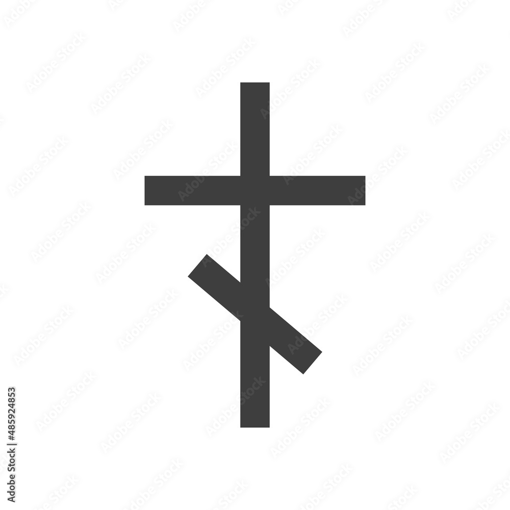 Vector illustration of a religious cross on a white background. Christian cross. Cross of Christ.