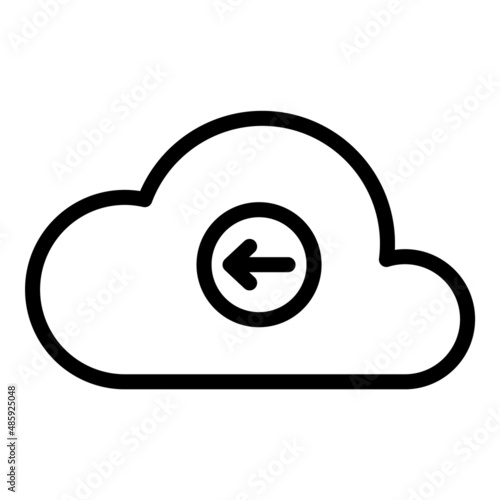 Cloud Data Recieve Flat Icon Isolated On White Background