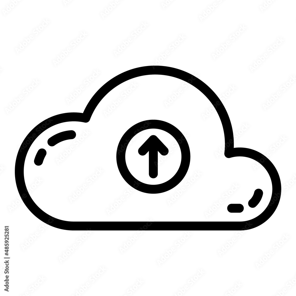 Cloud Data Upload Flat Icon Isolated On White Background Cloud Data Upload Flat Icon Isolated On White Background