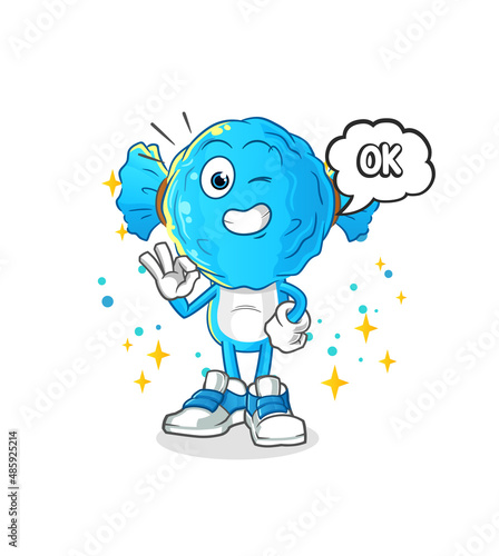 candy head cartoon agree mascot. cartoon vector