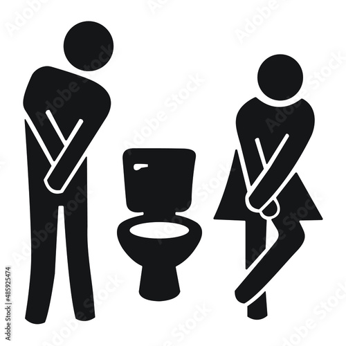 Waiting people for the toilet vector icon flat style isolated