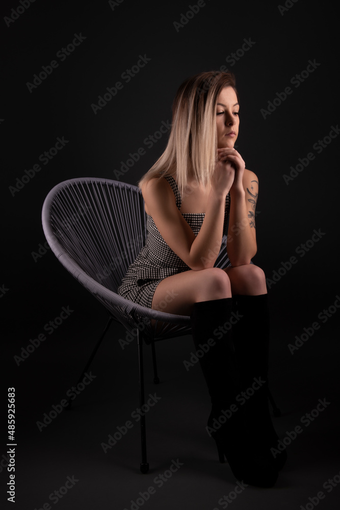 Fototapeta premium young beutiful girl in studio