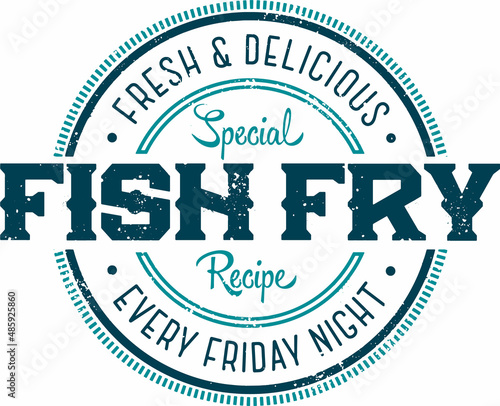 Friday Fish Fry Restaurant Menu Special Stamp