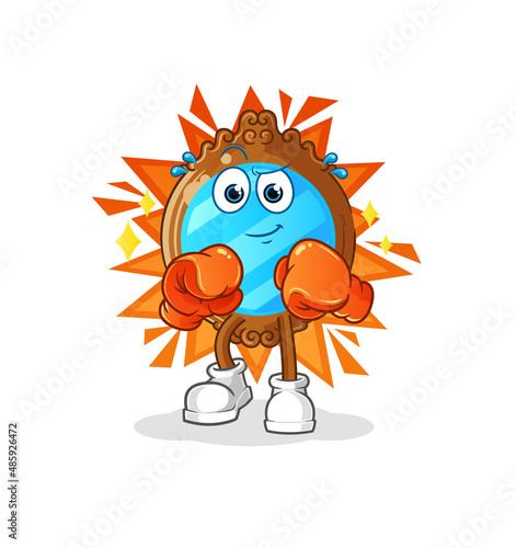 mirror boxer character. cartoon mascot vector