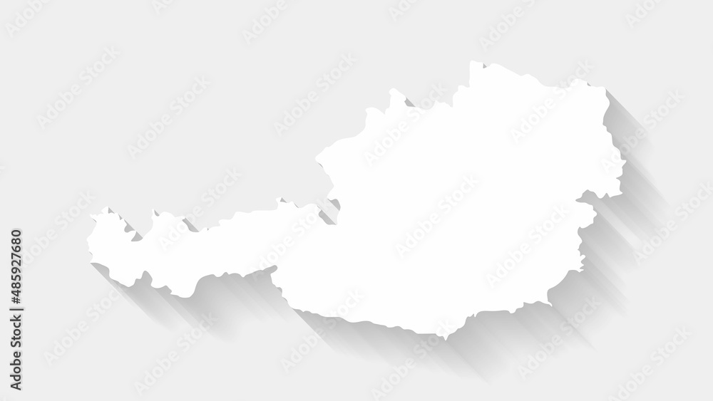 Simple white Austria map on gray background, vector, illustration, eps 10 file