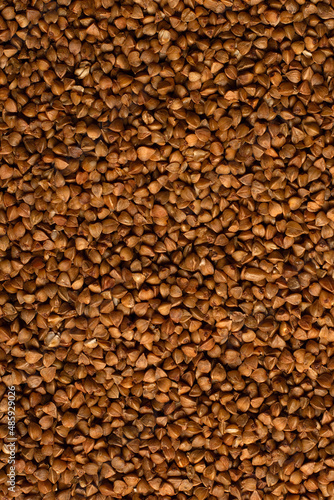 buckwheat is a natural healthy food, vegan diet.textured background of buckwheat close-up.