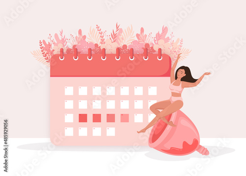 Menstruation period. Female period protection. Vector illustration