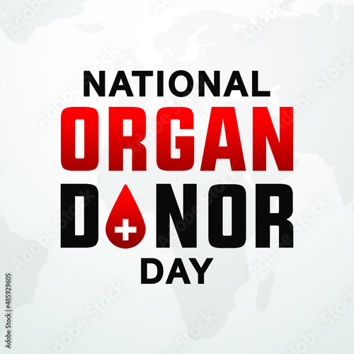 national organ donor day 14th february modern crreative minimalist banner, sign, design concept, social media post, template with red text and organ donation icon on an abstract background.