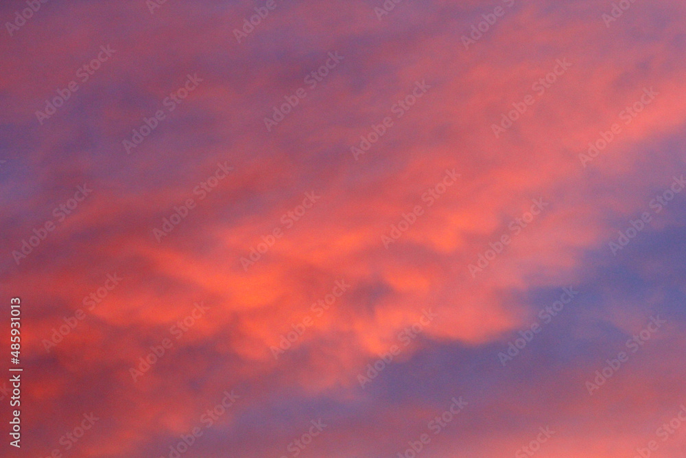 Fiery Looking Clouds at Sunset in Winter