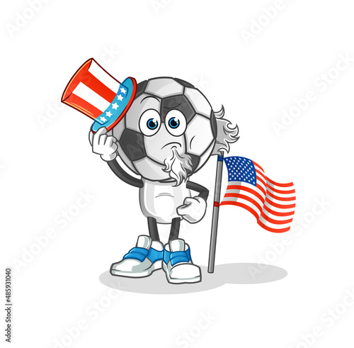 football head cartoon uncle sam character. cartoon mascot vector