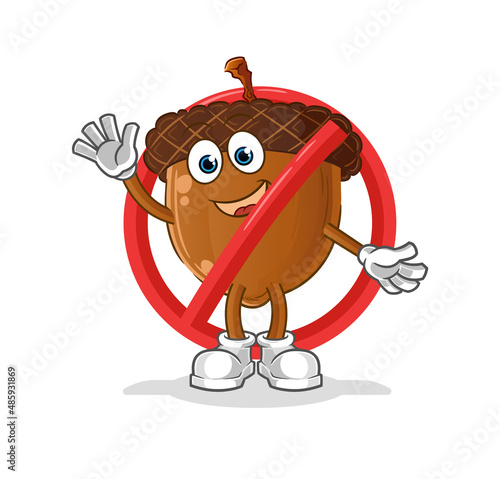 acorn head cartoon ban. cartoon vector mascot