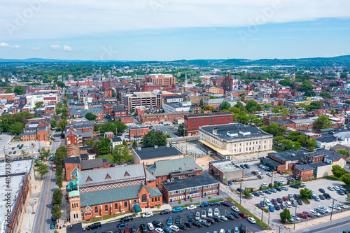 Fototapeta Naklejka Na Ścianę i Meble -  Aerial View of Downtown York Pennsylvania 