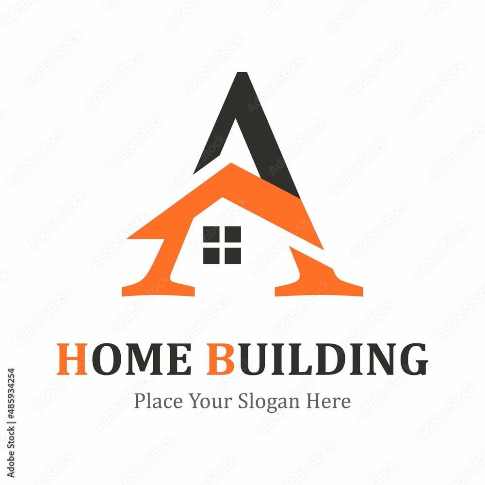 Letter A  abstract with house vector logo template. Suitable for business, web design and architecture
