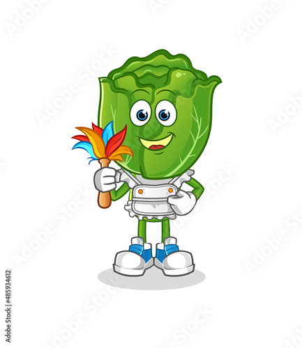 cabbage head cartoon maid mascot. cartoon vector