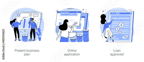 Small business loan isolated cartoon vector illustrations se