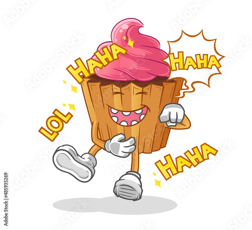 cupcake Laugh Out Loud character. cartoon mascot vector