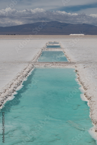 several pools where salt evaporates