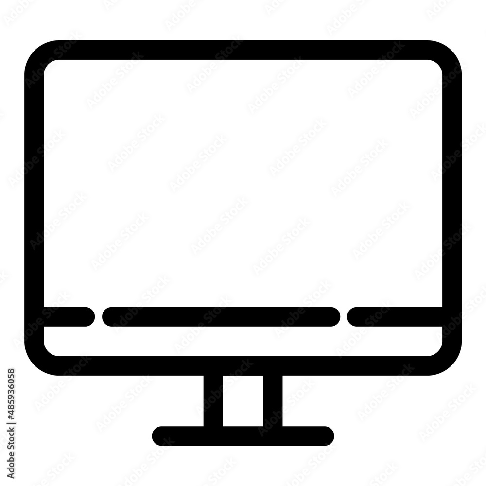 Monitor Pc Flat Icon Isolated On White Background Monitor Pc Flat Icon Isolated On White Background