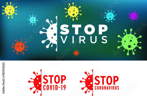 Coronavirus (Covid-19). Awareness symbol with coronavirus. Stop virus sign.