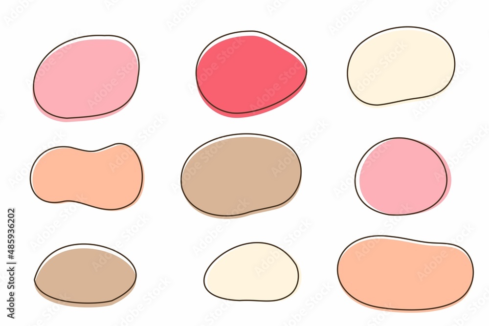 Simple colorful hand-painted speech bubble set Simple colorful hand-painted speech bubble set