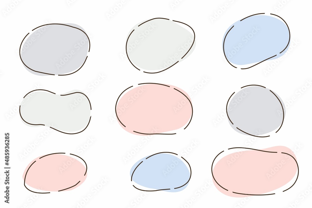 Simple colorful hand-painted speech bubble set Simple colorful hand-painted speech bubble set