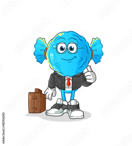 candy head cartoon office worker mascot. cartoon vector