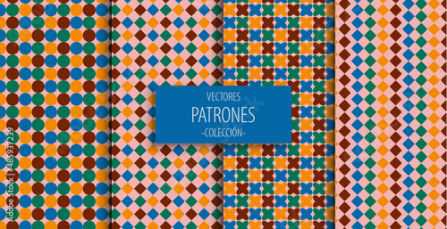 Fondo con círculos - cruces - cuadrados