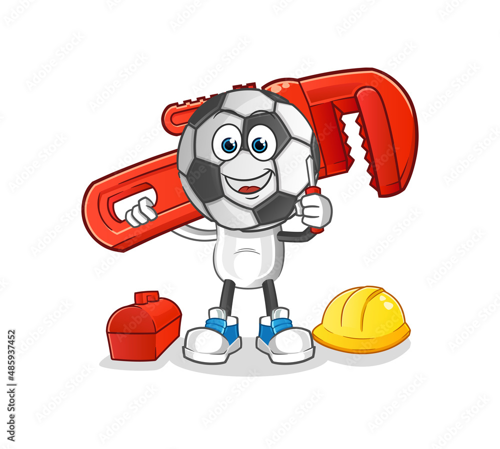 football head cartoon plumber. cartoon mascot vector