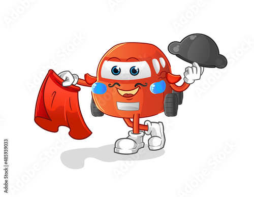 car matador with red cloth illustration. character vector
