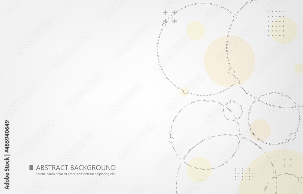 Abstract white background gepmetric circles line connection