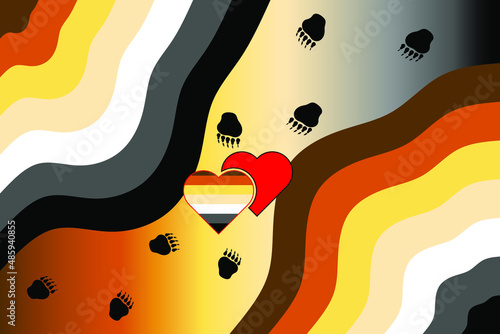 BEAR pride flag or Brown color flag include of A male who has body hair or facial hair and is eroticized by the gay community of LGBT organization. Vector. 

