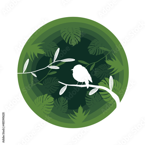 bird paper cut style