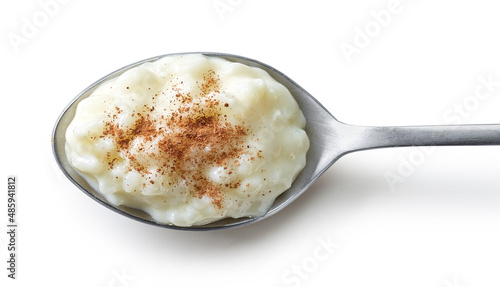Fotografie spoon of rice milk pudding