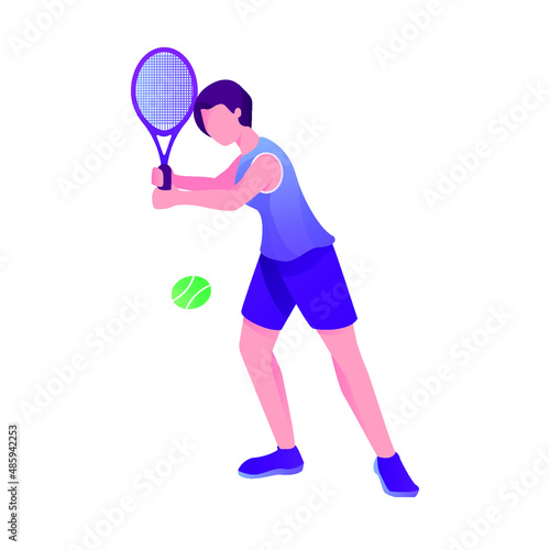 court tennis player illustration © Pillow Leaf