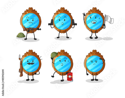 mirror troops character. cartoon mascot vector