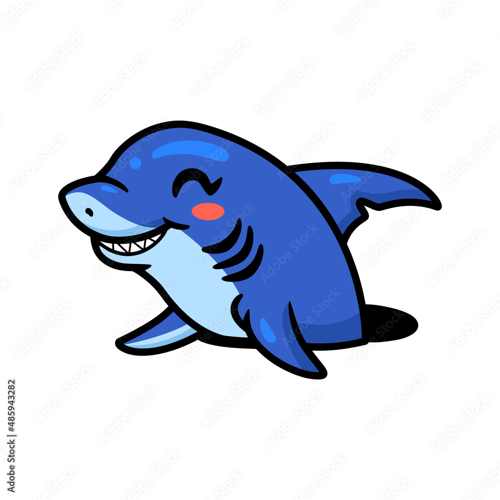 Cute little shark cartoon in hole Cute little shark cartoon in hole
