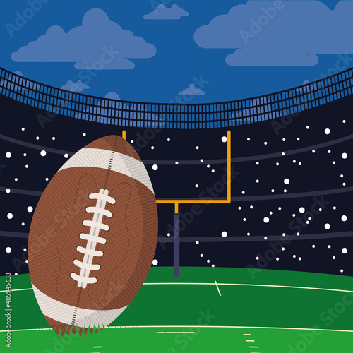 american football ballon in stadium