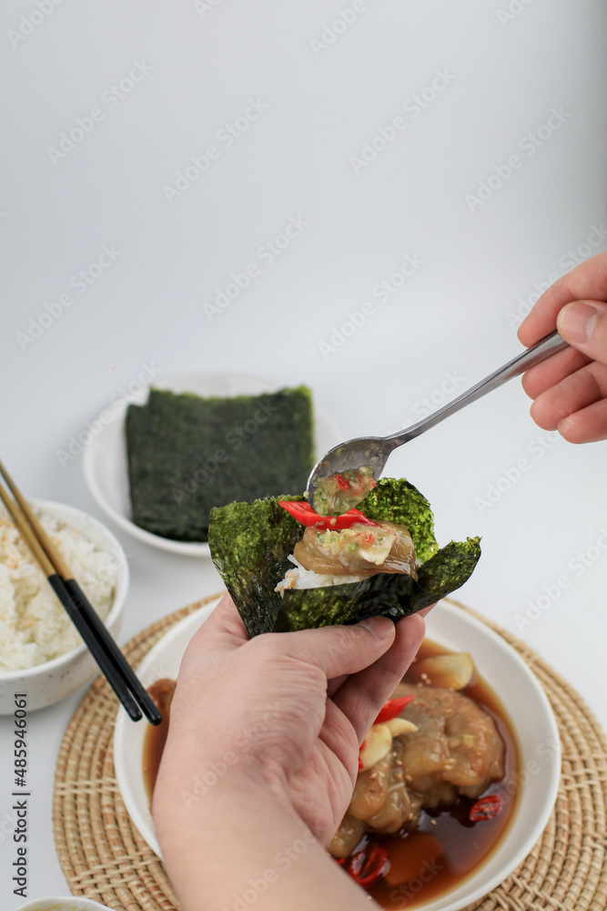 Pickled shrimp Korean Soy Sauce Marinated Korean Food Style Served ...