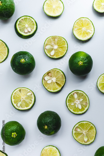 sudachi is a lime like fruit that grows in tokushima japan. it is used to flavor fish and other things. the subtle green color looks refreshing and nice. it is sour and is made naturally. 