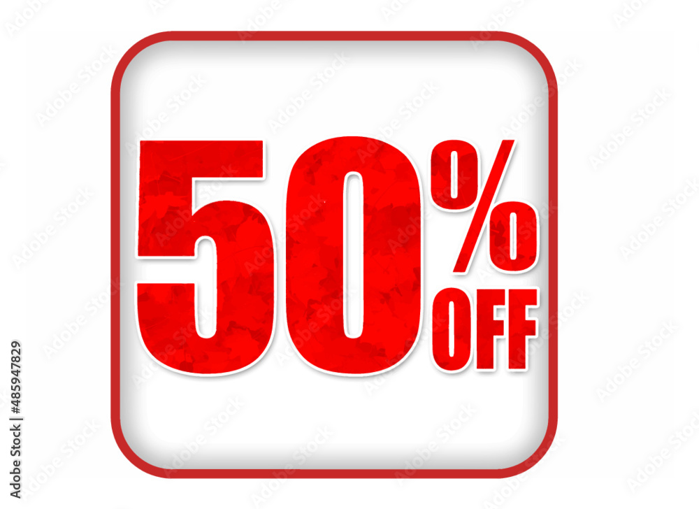 50%Off, image representing 50% off with the white background 50%Off, image representing 50% off with the white background